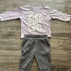 Kids 'Kind is Cool' Outfit in Purple and Gray